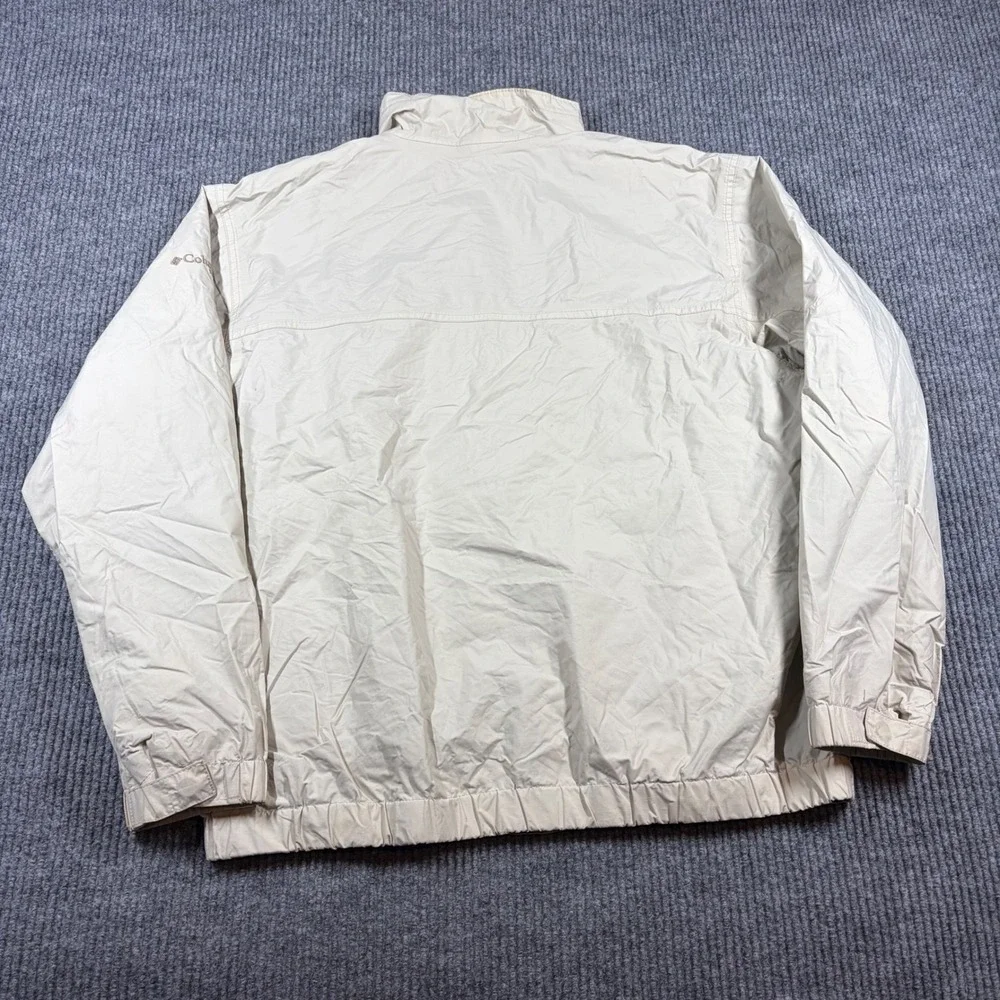 Columbia Jacket Men's L XCO Full Zip‎ Windbreaker Beige Hiking Outdoor